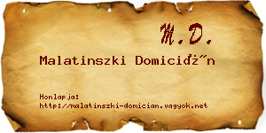 Malatinszki Domicián névjegykártya